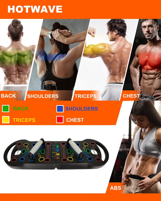 Portable Exercise Equipment with 16 Gym Accessories.20 in 1 Push Up Board Fitness,Resistance Bands with Ab Roller Wheel,Full Body Workout at Home,Patent Pending