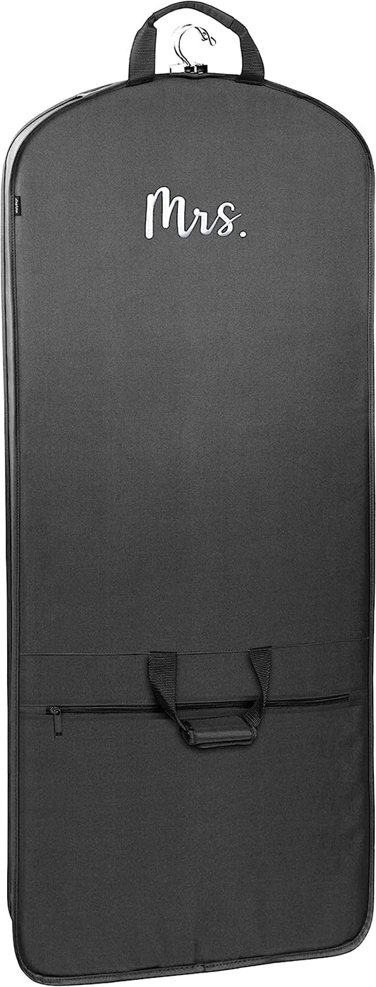 Garment Bag Premium Tri-Fold Travel Exterior Pocket, Black-M1, 60-Inch