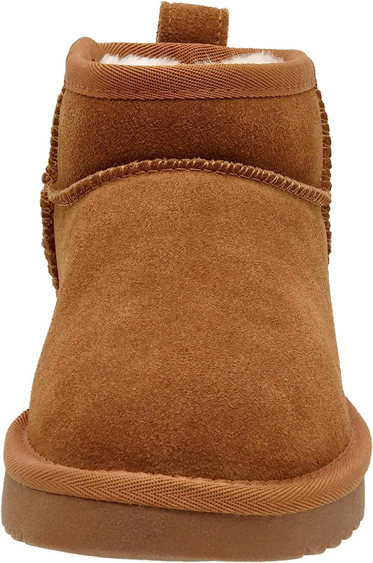 Women's Hip Genuine Suede pull on boot +Memory Foam, Chestnut 7.5 W