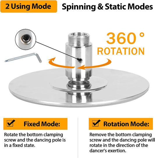 45mm Professional Dance , Spinning or Static Dancing Set Kit Height Adjustable and Removable for Fitness Exercise Dance Home Pub Party Gym