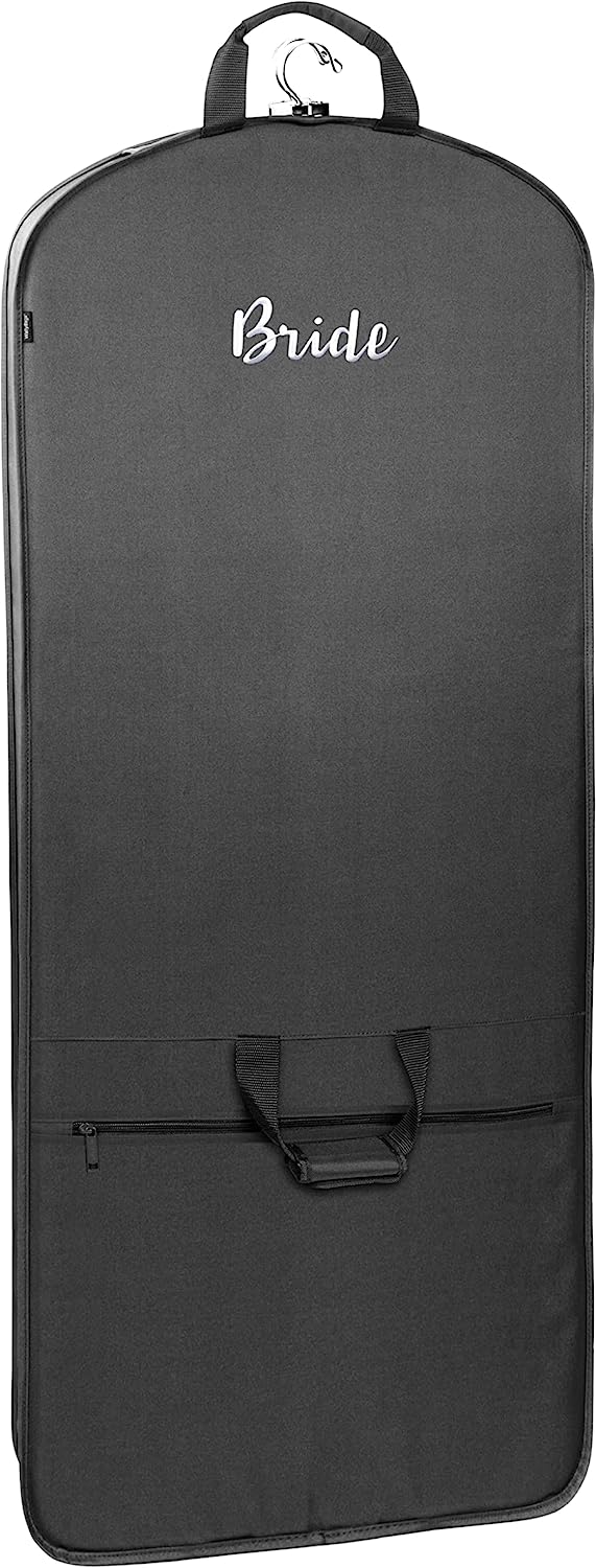 Garment Bag Premium Tri-Fold Travel Exterior Pocket, Black-B1, 60-Inch