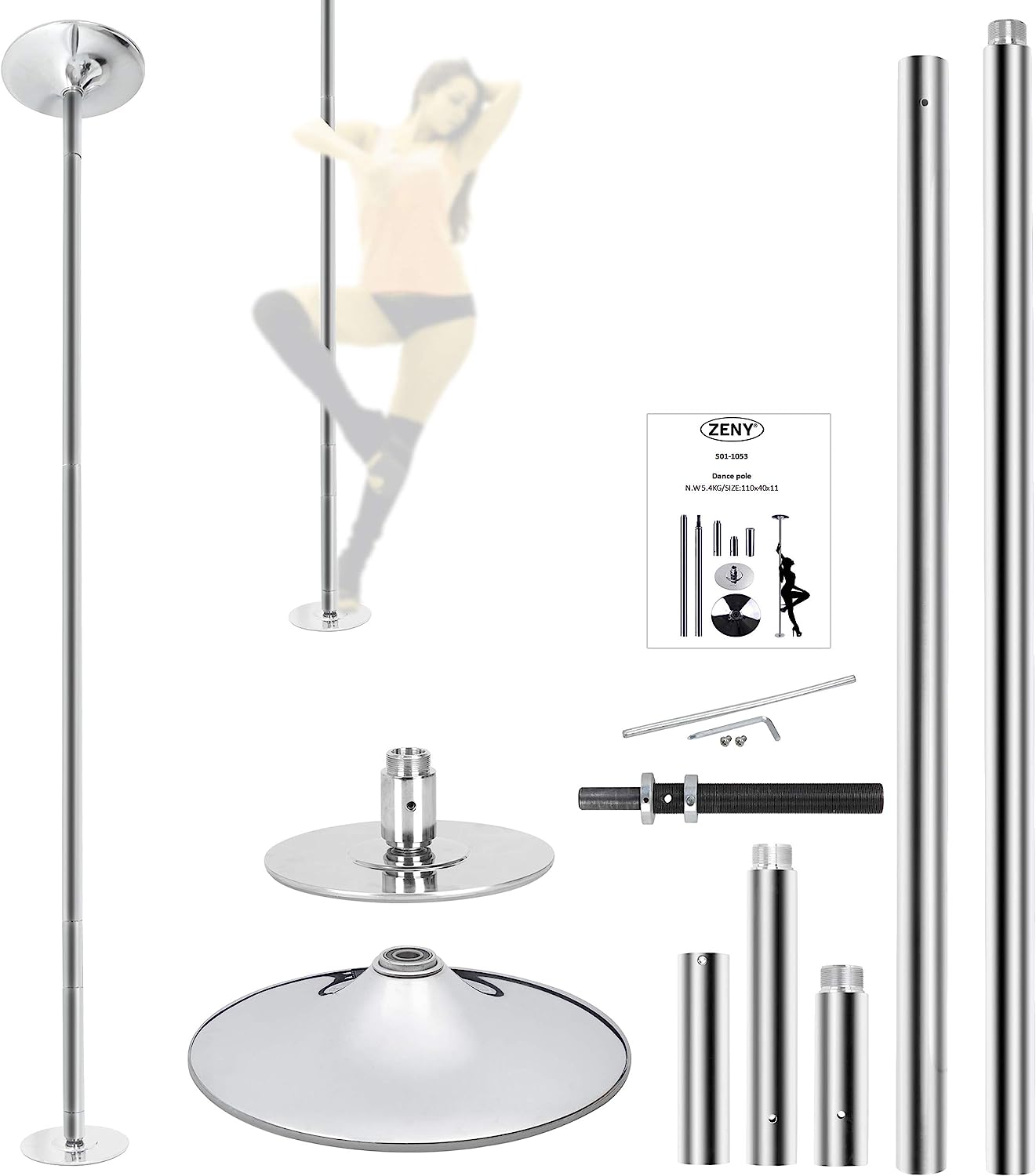 Portable Professional Dancing Set Kit Height Adjustable Removable for Home Apartment Pub Party Gym Fitness Exercise
