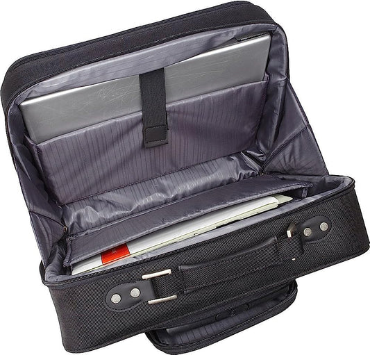 Spinner Mobile Office in Wheeled Laptop Briefcase in telescoping handle, Black