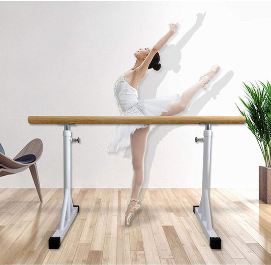 Portable Ballet Barre, Height Adjustable Non-Slip Ballet Bar Freestanding Wood Heavy Duty Dancing Stretching Ballet for Home Dancing (Color : White, Size : 100 cm) (White 150 cm)