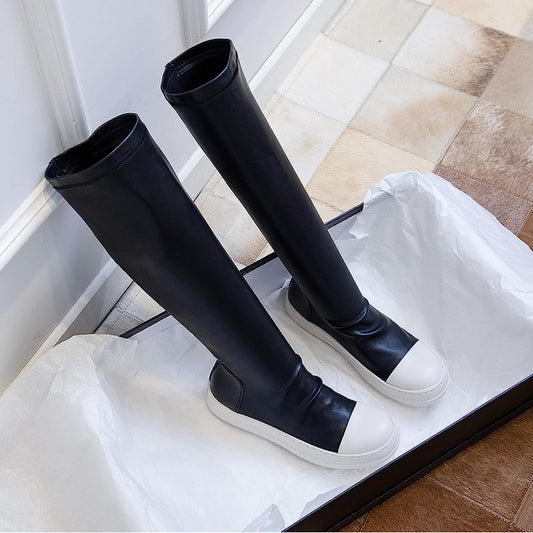 Tall Knee High Boot for Women Stretch Mid Heel Non-skid Durable Breathable Warm Over the Knee Booties