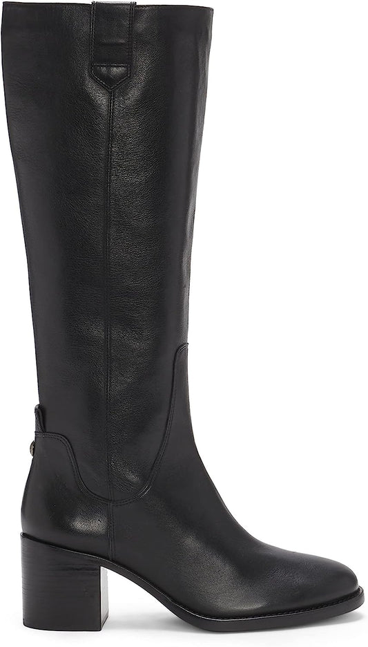 Black Soft Silky Leather Zipper Rounded Toe Boots Wide Calf