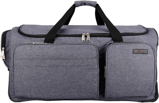 Dance Bag With Garment Rack Duffel-Wheeled 28 Inch Collapsible Travel Bag, Rolling Garment For Travel,Garment Duffle Bag For Dance Competition, Wheeled Drop-Bottom Upright Luggage Closet Suitcase,Gray