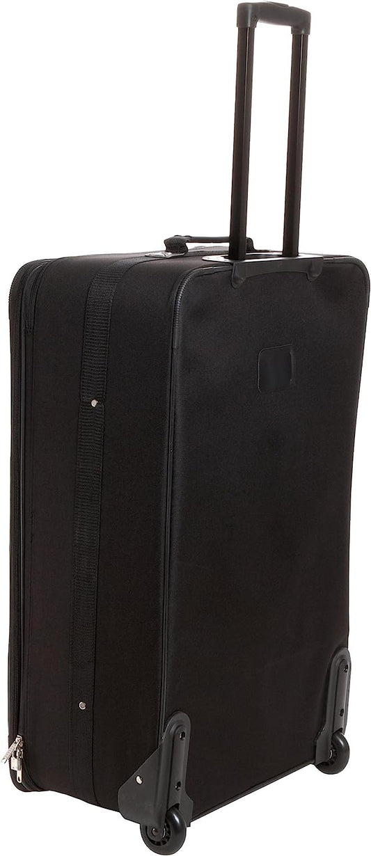 Journey Softside Upright Luggage Set,Expandable, Lightweight, Black, 4-Piece (14/19/24/28)