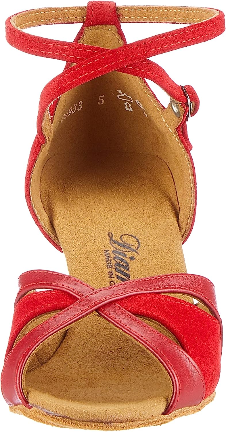 Ladies Dance Shoes 141-087-389 - Red Suede/Leather - Regular Fit - 2,5" Flare Heel - Made in Germany - Special Edition