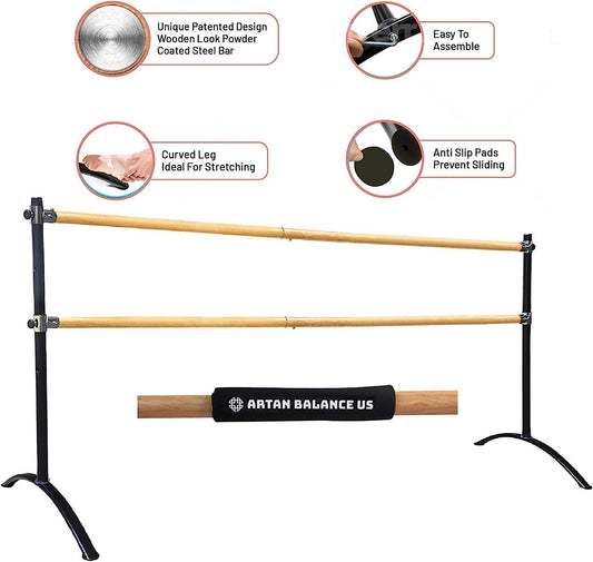 New Ballet Barre Portable for Home or Studio with Detachable Protector Cushion