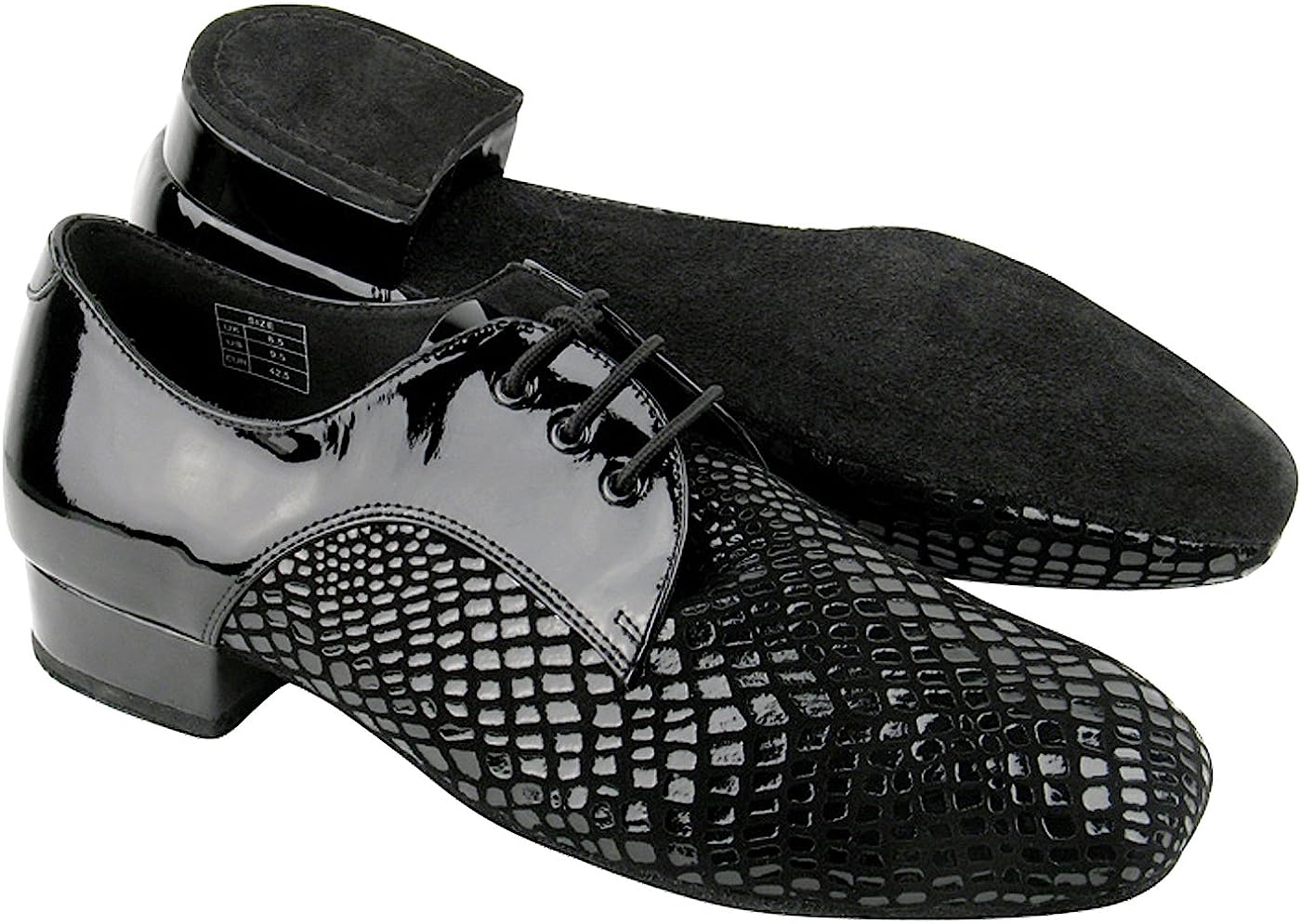 Very Fine Men's Salsa Ballroom Tango Latin Dance Shoes CD1418 Bundle with Dance Shoe Wire Brush Heel 1"