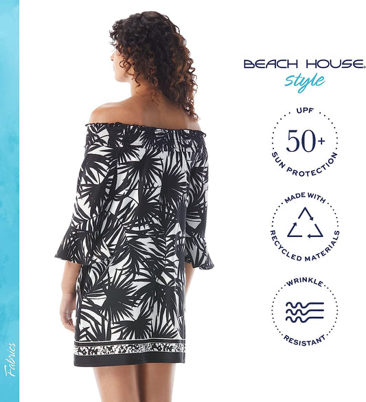 Style Kelsea 50+ Jersey Smocked Off The Shoulder Dress with Pockets