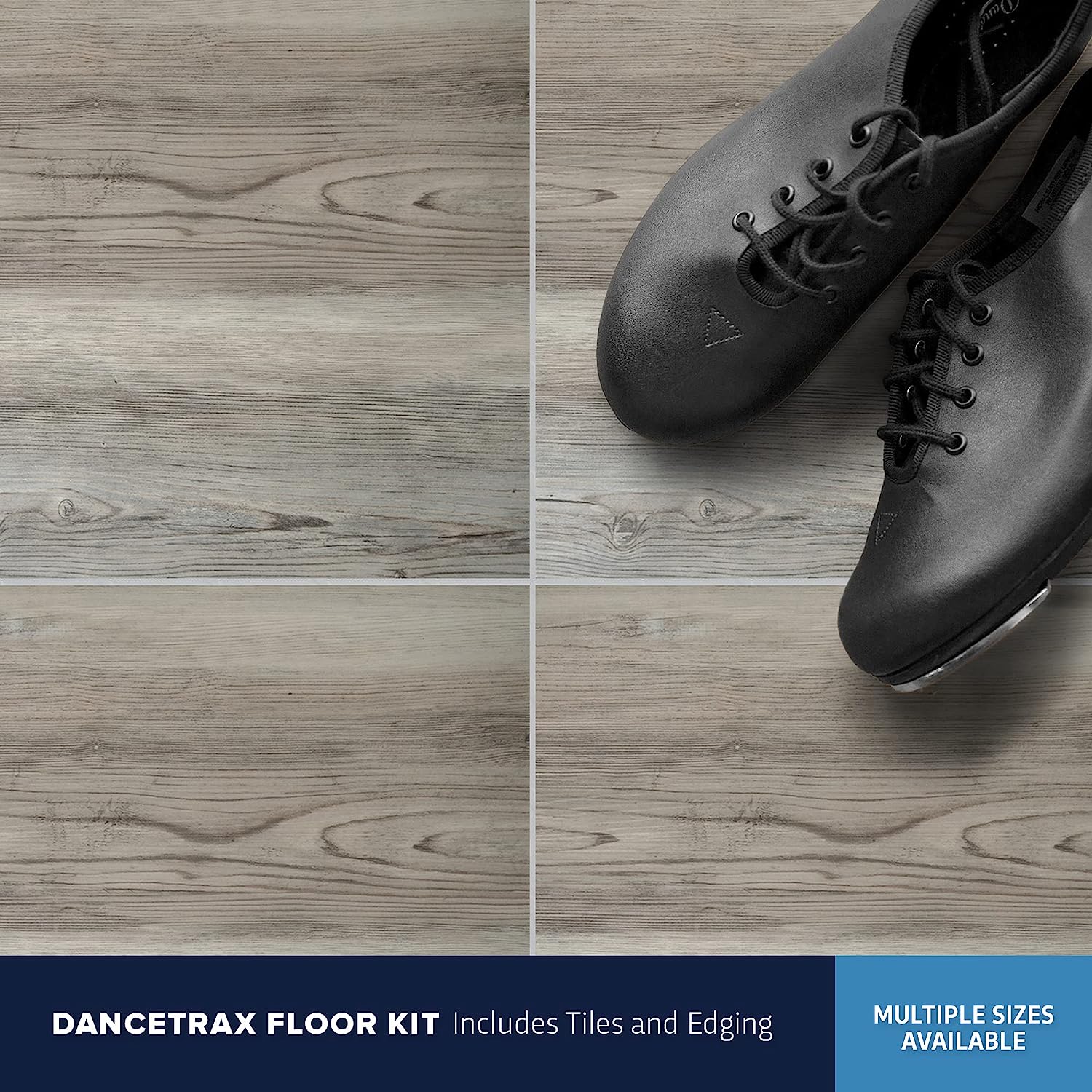 1/2 Inch Thick Dancetrax Practice Dance Floor Kits | Printed Plastic Dance Flooring for Practice and Performance of Countless Dance Styles | 12" x 12" Tiles