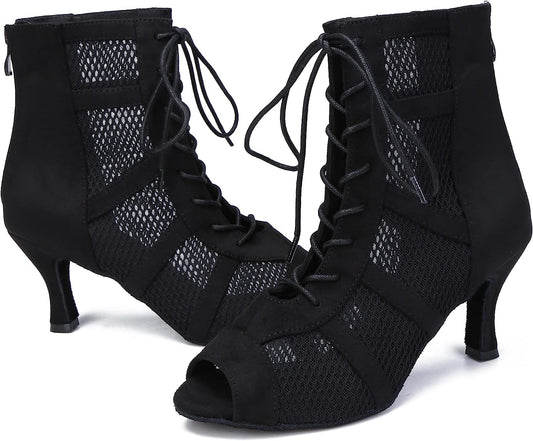 Women's Latin Dance Shoes Female's Ballroom Salsa Dance Shoes 3" Heel