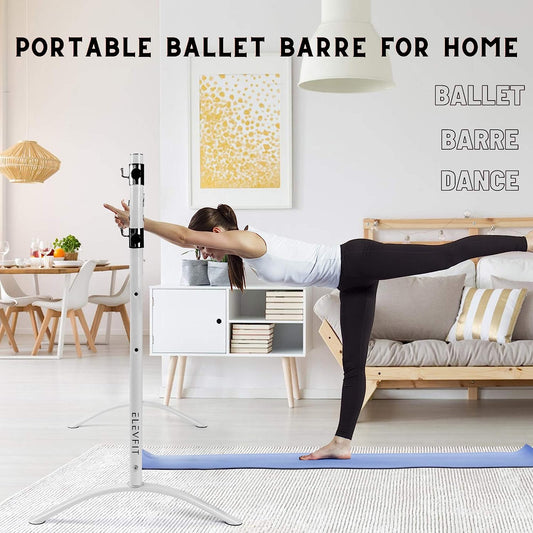 Ballet Bar for Home Workout - Portable Ballet Barre for Home Adult Double Free Standing Ballet Barre Portable Barre Bar for Home Workout Ballet Bar Kids Dance Barre for Home 100% Real Wood