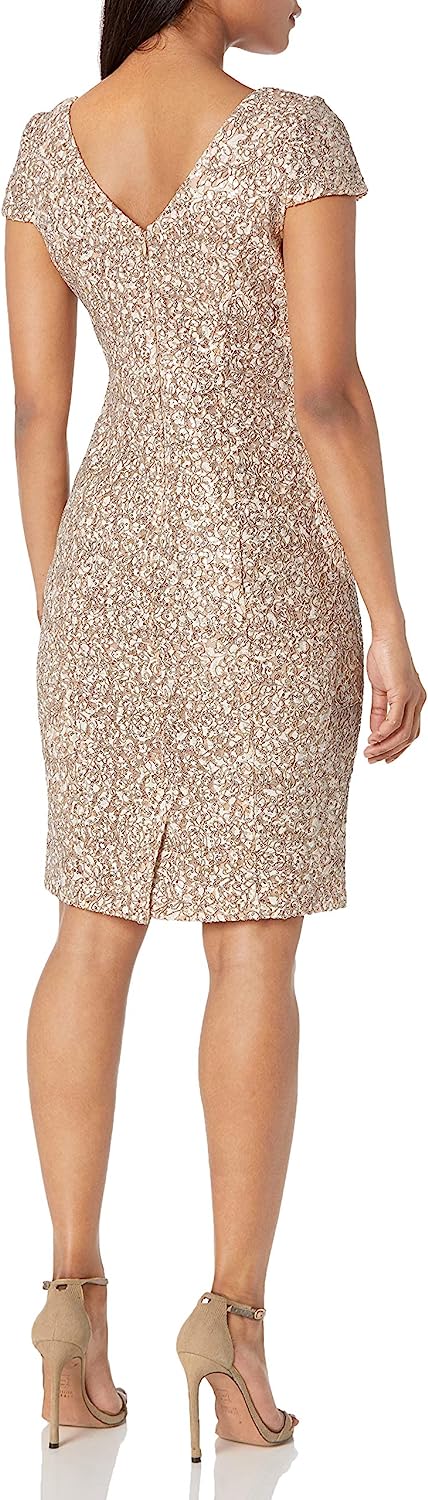 Women's Short Shift Knee Length V Neck Dress (Petite & Regular)