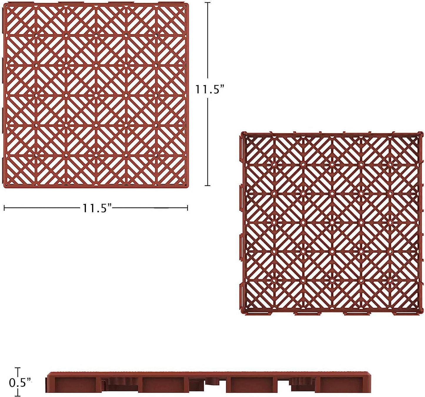 50-147-5 Interlocking Patio Deck Tiles, 30-Pack, Terracotta