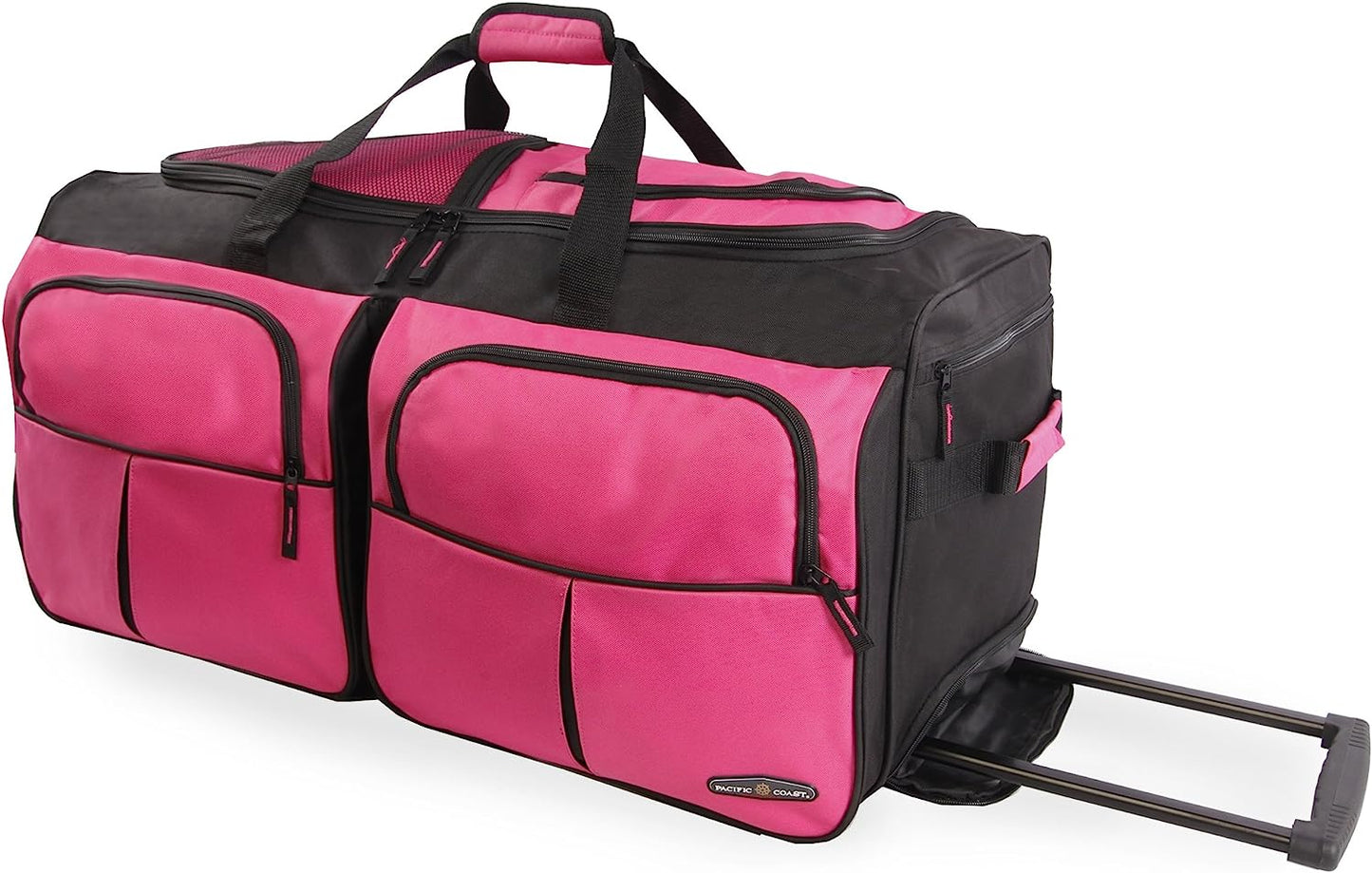 30" Large Rolling Duffel Bag, Pink, One Size