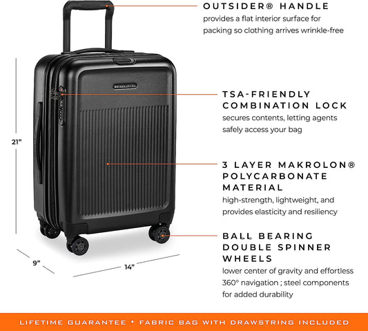 Hardside International Spinner Luggage, Matte Black, 21-Inch Carry-On