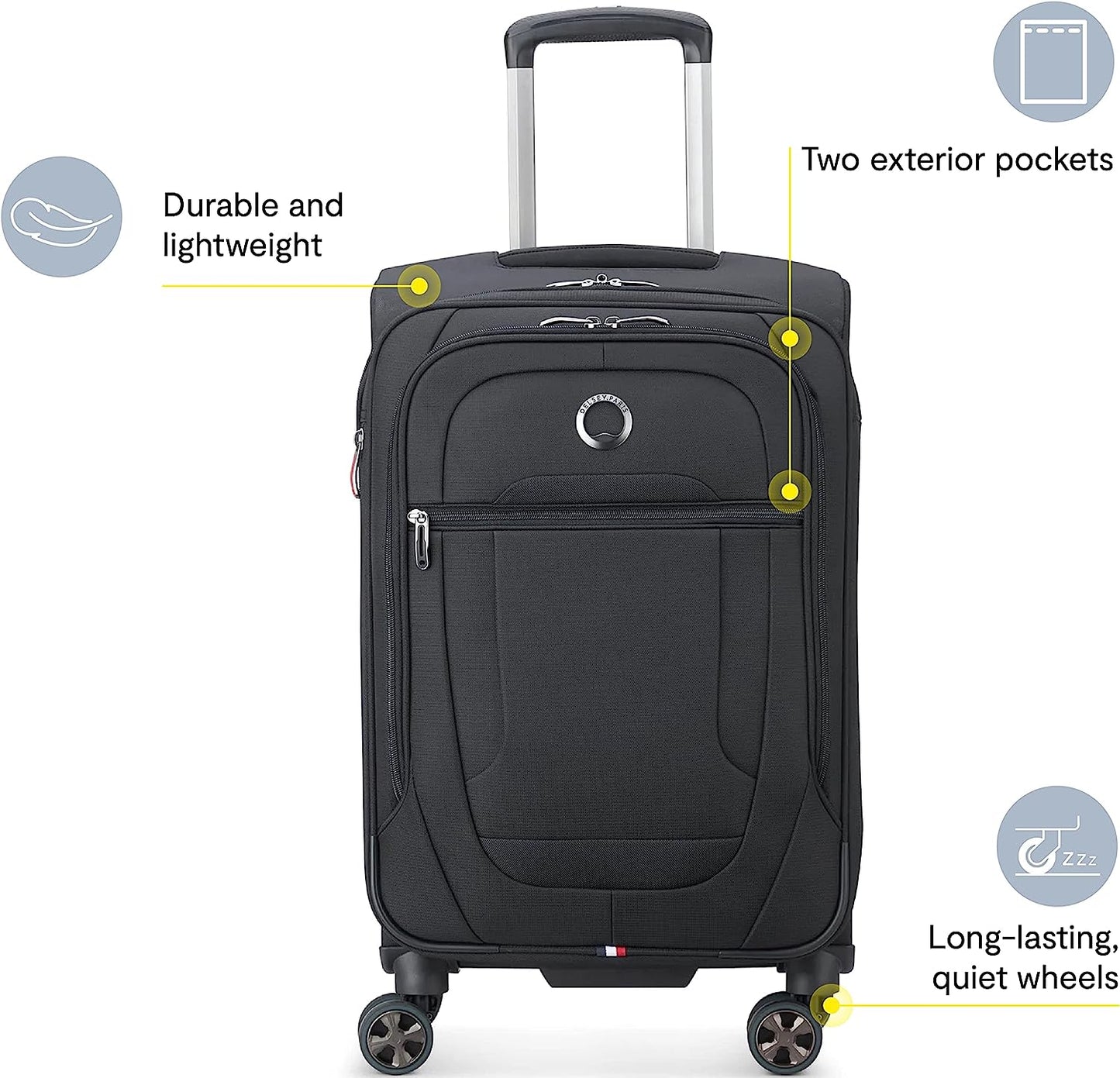 Helium DLX Softside Expandable Luggage with Spinner Wheels, Navy Blue, Carry on 20 Inch