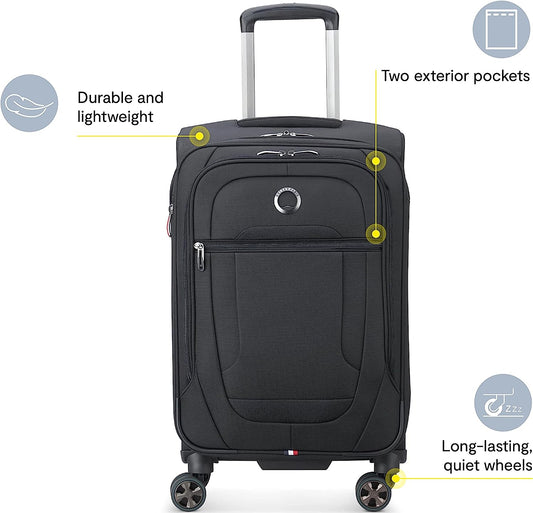 Helium DLX Softside Expandable Luggage with Spinner Wheels, Navy Blue, Carry on 20 Inch