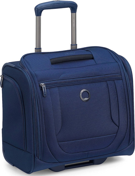 Helium DLX Softside Luggage Under-Seater with 2 Wheels, Navy Blue, Carry on 16 Inch