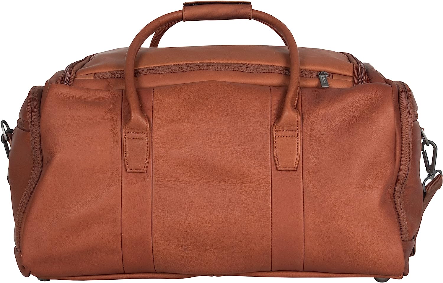 Duff Guy Colombian Leather 20" Single Compartment Top Load Travel Duffel Bag, Cognac