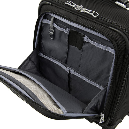 Platinum Elite Underseat Spinner Tote Bag with USB Port, Shadow Black, 16-Inch